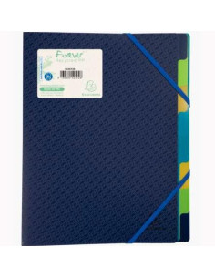 EXACOMPTA CLASIFICADOR FOREVER 8 COMPARTIMENTOS 3 SOLAPAS A4 POLIPROPILENO AZUL