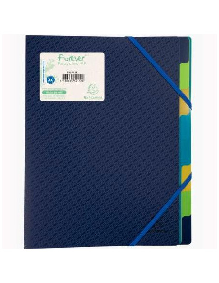 EXACOMPTA CLASIFICADOR FOREVER 8 COMPARTIMENTOS 3 SOLAPAS A4 POLIPROPILENO AZUL