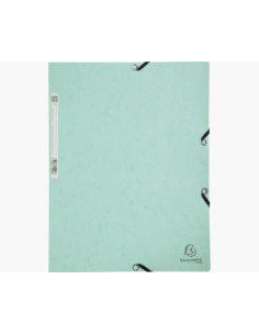 EXACOMPTA CARPETA AQUAREL CARTÓN LUSTRADO 400 GR TRES SOLAPAS GOMAS A4 VERDE PASTEL-5U-