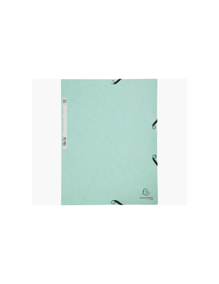 EXACOMPTA CARPETA AQUAREL CARTÓN LUSTRADO 400 GR TRES SOLAPAS GOMAS A4 VERDE PASTEL-5U-