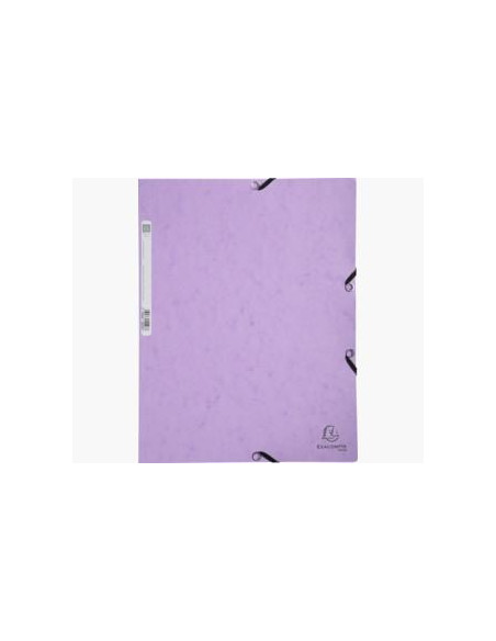 EXACOMPTA CARPETA AQUAREL CARTÓN LUSTRADO 400 GR TRES SOLAPAS GOMAS A4 MATE LILA -5U-