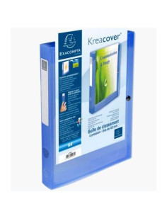 EXACOMPTA CARPETA DE PROYECTOS KREA COVER 40MM CIERRE CON CLIP A4 PP AZUL