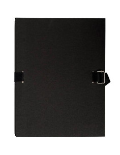 EXACOMPTA CARPETA CON LOMO EXTENSIBLE 34X32CM CIERRE CON CORREA CARTÓN FORRADO NEGRO