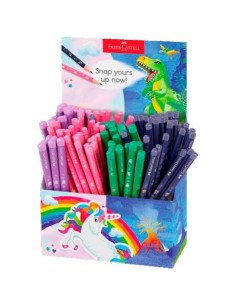 FABER CASTELL LÁPIZ DE GRAFITO DINOSAURIO & UNICORNIO HB SURTIDO EXPOSITOR 120 UD