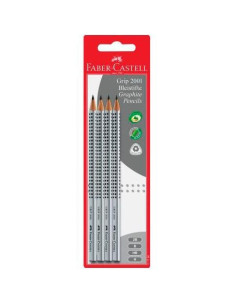 FABER CASTELL LÁPIZ GRIP GRAFITO MOD 2001 GRIS -BLISTER 4U-