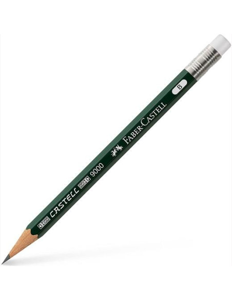 FABER CASTELL LÁPIZ CORTO CON GOMA PARA RECAMBIO 9000 B
