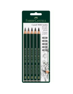 FABER CASTELL LÁPICES DE DIBUJO JUMBO 9000 PACK DE 5 SURTIDOS