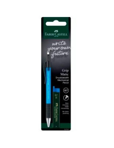 FABER CASTELL PORTAMINAS GRIP MATIC  TUBO DE MINAS 07MM B AZUL EN BLISTER