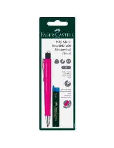 FABER CASTELL PORTAMINAS GRIP MATIC 07MM ROSA  ESTUCHE DE MINAS EN BLISTER