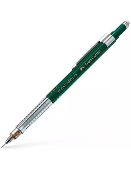 FABER CASTELL PORTAMINAS TK-FINE VARIO L 05MM CLIP DE METAL Y GOMA DE BORRAR VERDE