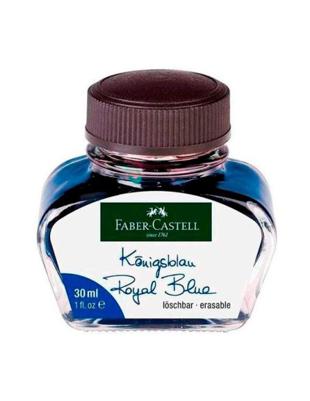 FABER CASTELL TINTERO 30ML TINTA BORRABLE AZUL REAL