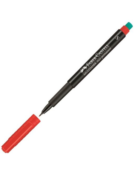 FABER CASTELL ROTULADOR PERMANENTE MULTIFUNCIONAL MULTIMARK S CON GOMA INTEGRADA ROJO