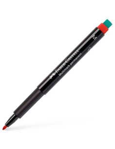 FABER CASTELL ROTULADOR PERMANENTE MULTIFUNCIONAL MULTIMARK M CON GOMA INTEGRADA ROJO