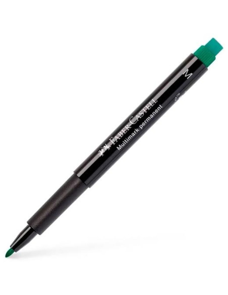 FABER CASTELL ROTULADOR PERMANENTE MULTIFUNCIONAL MULTIMARK M CON GOMA INTEGRADA VERDE