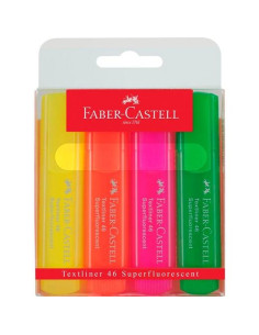 FABER CASTELL MARCADOR SUPERFLUORESCENTES TEXTLINER 46 COLORES SURTIDOS BLÍSTER 4 UD