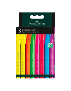 FABER CASTELL MARCADOR FLUORESCENTE TEXTLINER 38 CSURTIDOS BLÍSTER 8 UD
