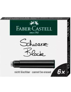 FABER CASTELL ESTUCHE 6 CARTUCHOS DE TINTA ESTÁNDAR NEGRO