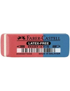 FABER CASTELL GOMA DE BORRAR BISELADA MIXTA PARA GRAFITO Y TINTA AZULROJO