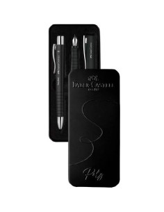 FABER CASTELL SET DE REGALO CON PLUMA Y BOLÍGRAFO POLY XB NEGRO