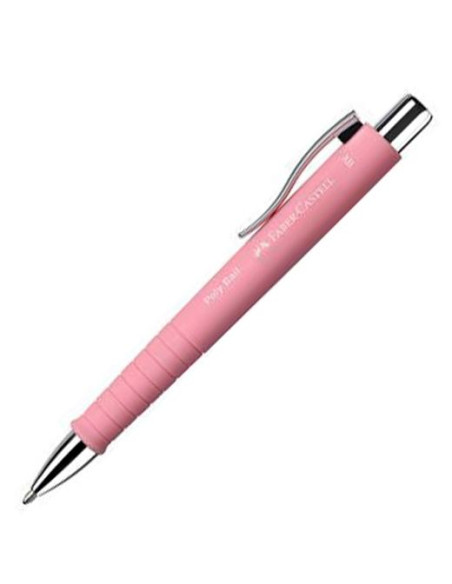 FABER CASTELL BOLÍGRAFO POLY BALL COLOURS XB TINTA AZUL RECARGABLE ROSA
