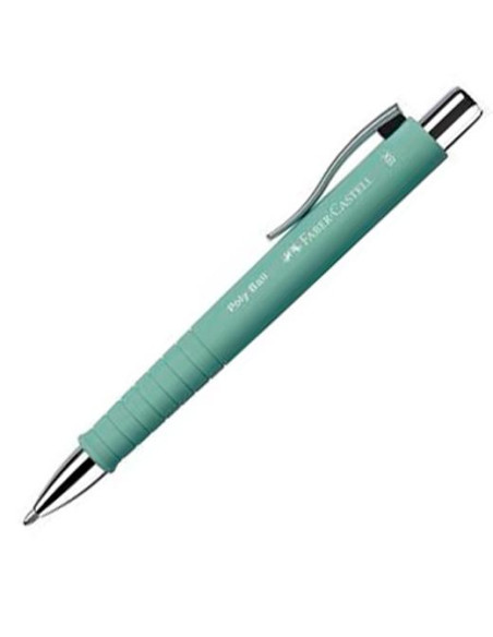 FABER CASTELL BOLÍGRAFO POLY BALL COLOURS XB TINTA AZUL RECARGABLE VERDE MENTA