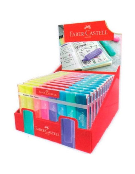 FABER CASTELL EXPOSITOR DE 101 SIN CARGO ESTUCHE 8 MARCADORES TEXTLINER 1546 PASTEL CSURTIDOS