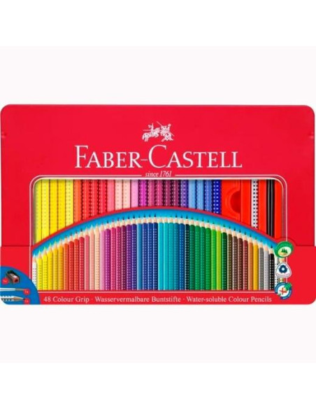 LAPICES ACUARELABLES FABER-CASTELL GRIP estuche METAL de 48