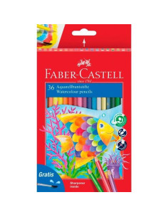 FABER CASTELL LÁPICES DE COLORES ACUARELABLES CLASSIC  PINCEL ESTUCHE DE 36 CSURTIDOS