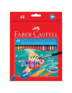 FABER CASTELL LÁPICES DE COLORES ACUARELABLES CLASSIC CSACAPUNTAS -ESTUCHE DE 48U-