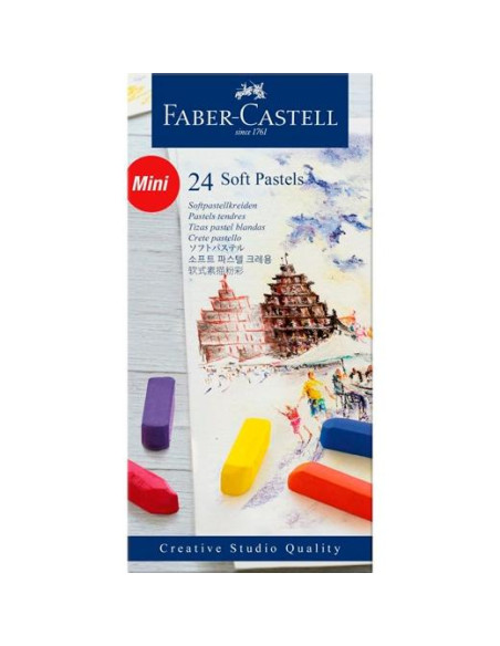 FABER CASTELL TIZAS PASTELES BLANDAS MINI ESTUCHE 24U CSURTIDOS