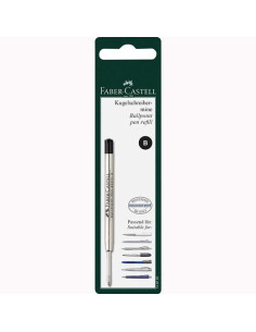 FABER CASTELL RECAMBIO PARA BOLÍGRAFO GRAN CAPACIDAD B NEGRO EN BLISTER