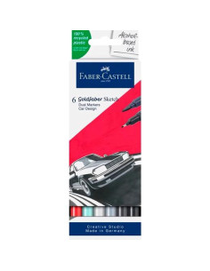 FABER CASTELL ROTULADORES DE BOCETOS GOLDFABER DOBLE PUNTA FINAPINCEL CSURTIDOS SET COCHE 6 UD