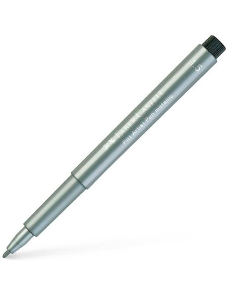 FABER CASTELL ROTULADOR PITT ARTIST PEN METALLIC 15MM PLATA