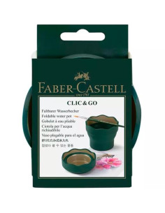 FABER CASTELL VASO PLEGABLE PARA EL AGUA CLIC&GO VERDE OSCURO