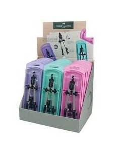 FABER CASTELL COMPÁS ARTICULADO DE AJUSTE RÁPIDO Y ADAPTADOR UNIVERSAL 17MCM CRECAMBIO PASTEL COLORES SURTIDOS