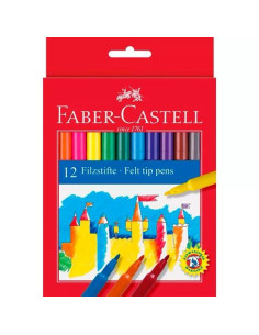 FABER CASTELL ROTULADORES STANDARD COLORES SURTIDOS ESTUCHE 12 UD