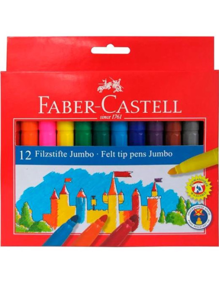 ROTULADOR FIBRA FABER JUMBO ESTUCHE de 12