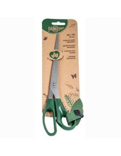 FAIBO TIJERAS OFICINA 25CM ASIMÉTRICAS MANGO DE PLÁSTICO VERDE OSCURO