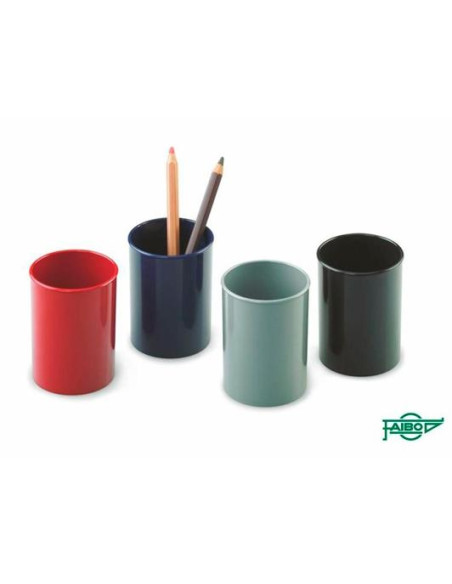 PORTA LAPICES FAIBO PLASTICO NEGRO OPACOS