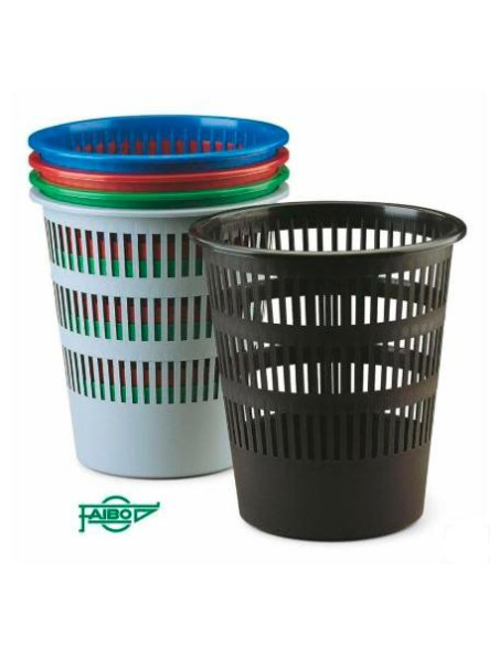 FAIBO PAPELERA DE PLÁSTICO EN POLIPROPILENO 12 L REJILLA 295X275 MM SURTIDOS SERIE 307 -9U-