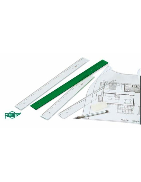 FAIBO REGLA 40CM METACRILATO VERDE