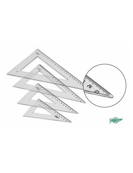 FAIBO CARTABÓN ESCOLAR GRADUADO 25CM TRANSPARENTE