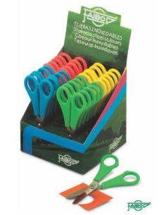 FAIBO TIJERAS ESCOLARES 13CM SIMÉTRICAS MANGO CSURTIDOS
