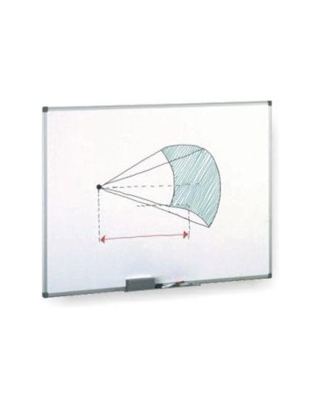FAIBO PIZARRA BLANCA MELAMINADA MARCO DE ALUMINIO CON CAJETÍN 122X244CM