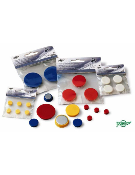FAIBO 2 IMANES REDONDOS 40MM BLANCO EN BLISTER