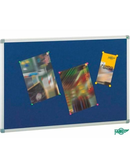 FAIBO TABLERO CORCHO 90X120CM MARCO DE ALUMINIO TAPIZADO EN TEXTIL GRIS