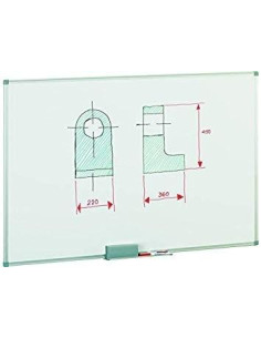 FAIBO PIZARRA BLANCA ACERO LACADO BLANCO MARCO DE ALUMINIO 60X90 CM
