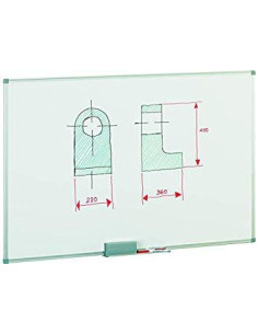 FAIBO PIZARRA BLANCA MARCO DE ALUMINIO 120X150CM ACERO LACADO BLANCO