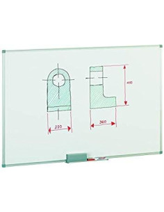 FAIBO PIZARRA BLANCA ACERO LACADO BLANCO MARCO DE ALUMINIO 120X200 CM