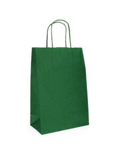 FAMA BOLSA DE ASA RETORCIDA 125GR 21X11X29CM PAPEL VERDE OSCURO